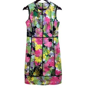 Calvin Klein‎ Floral Print Sheath Dress Sleeveless Career Party Size 10
